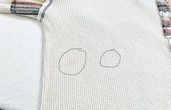 POL Mens Sz M Oversized Henley Tan waffle Knit Mixed Striped Fabric (flaw)