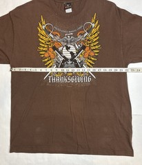 Hanes Beefy Tee USMC Semper Fidelis Thanksgiving 2009 Graphic Brown Mens XL