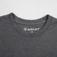 Ariat Shirt Mens Medium Gray Longhorn Skull Western Cowboy Graphic Rodeo Tee