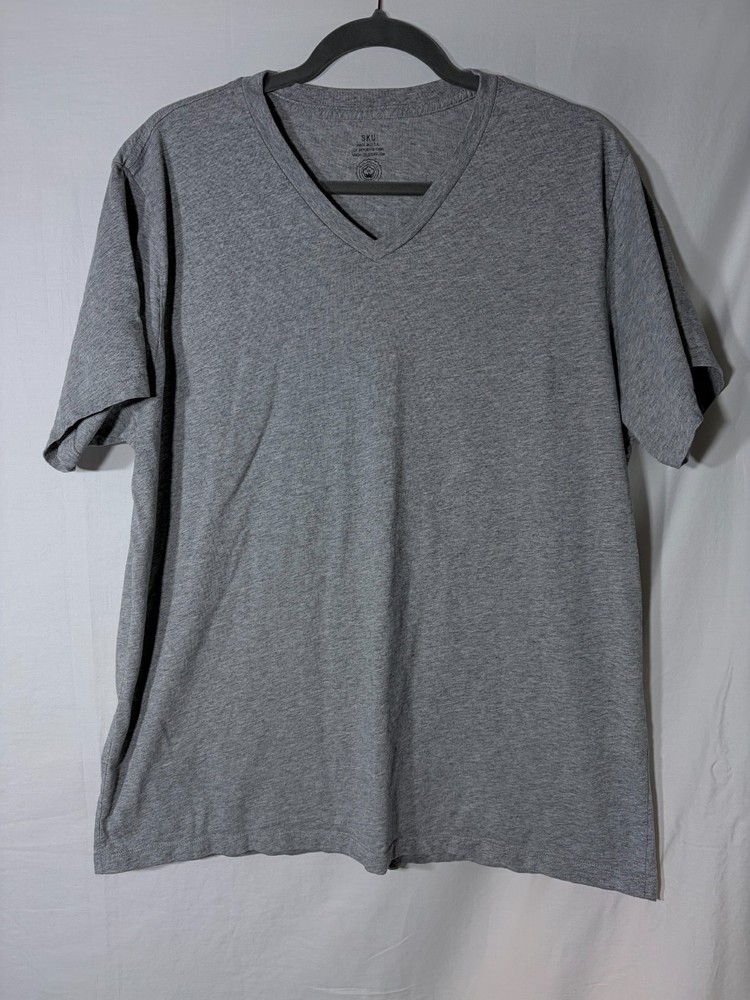 SKU 100% Organic Cotton Minimalist V-Neck T-shit Size XXL