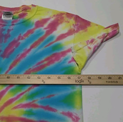 New Tie Dye Men’s T-Shirt PinkYellow Adult Small Multicolor Summer Spider