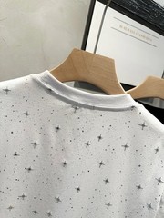 Sparkly Star Sequin Men’s Short Sleeve T-Shirt Casual Cotton Blend Crew Neck Tee