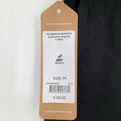 Florence Marine Size Medium Catamaran Organic T-Shirt Black Organic Tee M15-4