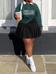Women’s Plus Size Pleated Mini Skirt- Girls High Waist Tennis Athletic Skirt …