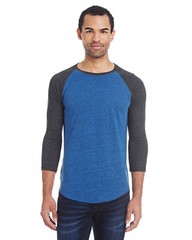Threadfast Apparel Mens Triblend 3/4-Sleeve Raglan Shirt S-2XL 302G T-Shirt