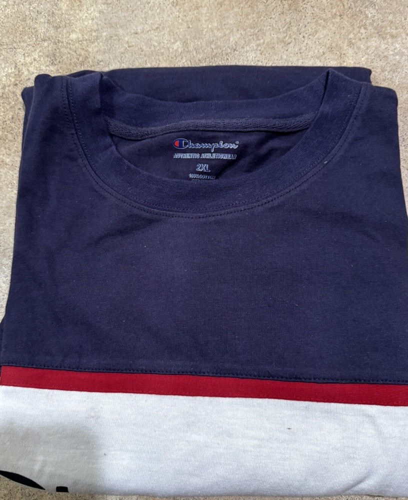 Champion Classic Jersey T-Shirt Mens Size 2XL Blue/R/W RN#135969 Athleticwear