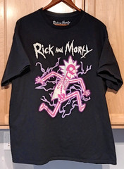 RICK AND MORTY Ripple Junction Adult Swim T-SHIRT Men’s XL Electric Skeleton