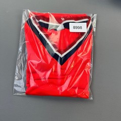Vintage Sears Mens Store Shirt Mens XL Red Acrylic V Neck Short Sleeve USA 70s