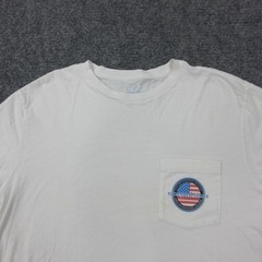 Vineyard Vines Shirt Mens Small White Long Sleeve Flag Graphic Pocket Tee USA