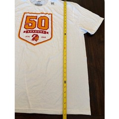 New Tampa Bay Buccaneers 50 Seasons T-Shirt Mens 2XL White Bucco Bruce 1976