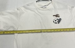 Utopia Sports Funny Y2K Soccer T Shirt Size Large White