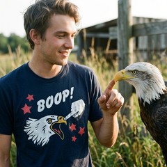 Mens Funny T Shirts Boop Bald Eagle Sarcastic Fourth Of July Tee For Men