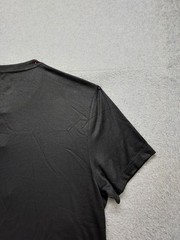 Alfani Men T Shirt L Black Henley Neck Short Sleeve Stretch Pullover Casual Tee