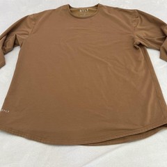 BYLT Shirt Mens 2XL Brown Drop Cut Lux Long Sleeve Stretch Tagless Crewneck Tee