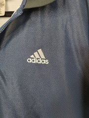 Vintage Adidas Mens T-Shirt Quarter Button Up w/ Logo & Collar Size XXL Black