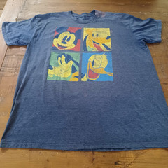 Disney Mickey & Friends Quad Box Tee Size 2XL Gray Tagless Seamless