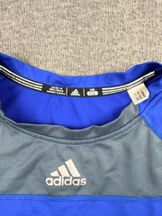Adidas Blue Performance Training Tee Men’s XXL Mesh Workout Gym Running Shirt