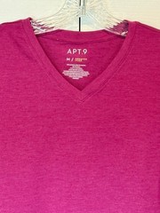 2 APT 9 Premier Flex Men’s T-Shirt Pink Green Solid V-Neck Tee Bundle Excellent