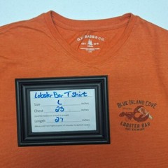 G H Bass Co Tee Shirt Orange Lobster Bar Island Cove Mens Large Short Sleeve