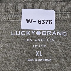 Lucky Brand Men Shirt XL Green Graphic Motorcycle Logo Short Sleeve