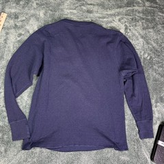 Vintage L.L. Bean River Driver Shirt Mens Medium Made in USA Navy Wool Henley