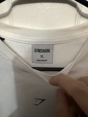 Gymshark Men’s White Graphic Print Crew Neck Short Sleeve T-Shirt Size XL