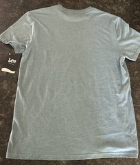 Lee T Shirt Men’s Logo Denim Jeans Large L Blue -NWT New