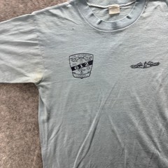 Vintage USS Guardfish SSN 612 Shirt Mens Medium Blue Submarine Navy 80s SS