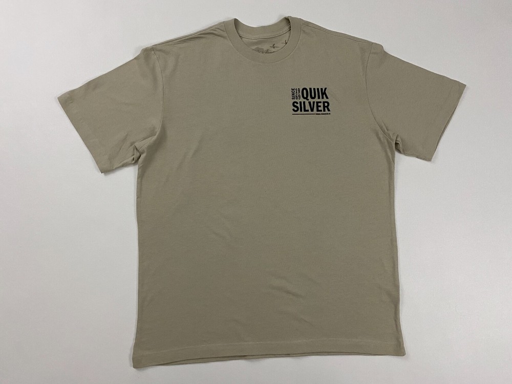 Quiksilver Beige Adult Casual Men’s Outdoors Graphic T Shirt Size Medium