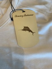 Tommy Bahama SZ L Mens SS Tshirt Coconut Cream Performance Poly Cotton NWT $64.5