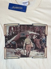 Vintage Pendleton Short Sleeve T-Shirt Size Large Beige Tan