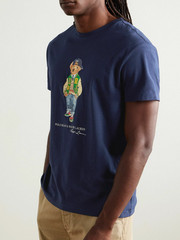 Polo Ralph Lauren Classic Fit Polo Bear Varsity Jersey T-Shirt Navy Short Sleeve