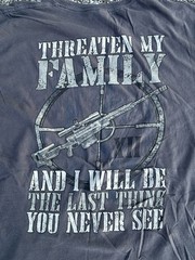 Protect Family 2nd Amendment Tactical 3X T-shirt AR Scope Bullet Hole Sniper Gun
