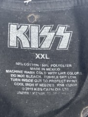 KISS Alive In ’77 T-Shirt XXL Black Bleach Wash Distressed Graphic Band Tee 2019