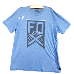 Fox Racing Men’s Slim Fit T-Shirt Blue XL Short Sleeve Crew Neck Straight Hem