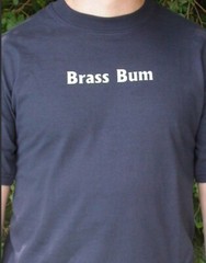 NWT Brass Bum by Last Resort Music Design Unisex TShirt Navy Blue Large New