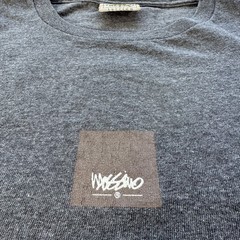 Vintage MOSSIMO Short Sleeve Box Logo T-Shirt Mens Medium Gray Made in USA 90s