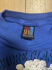 Vintage SUN SPORTSWEAR T-Shirt Blue XL Corvette Girl Beachwear Beach 90s