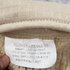 Shirt Mid Weight Cold Weather Gen III Mens Extra Large Beige Inside Grid Fleece