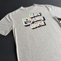 Walt Disney World Mens T Shirt Small Grey Marl Retro Disney Logo Chest 40″