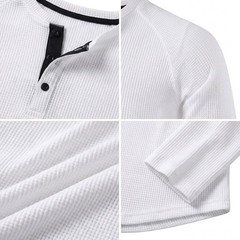 Men’s 95% Polyester 5% Spandex Long Sleeve Undershirt for Henry Collar T Shirt