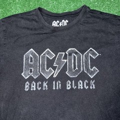 AC/DC Shirt Men’s Medium Black Graphic Print Back In Black Short Sleeve Tee