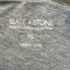 Slate & Stone Mens XL Supima Cotton Henley Long Sleeve Shirt Heather Grey 3624
