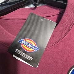 Dickies Heavyweight SHIRT Mens MEDIUM Red Burgundy Work Relaxed Long Sleeve NWT