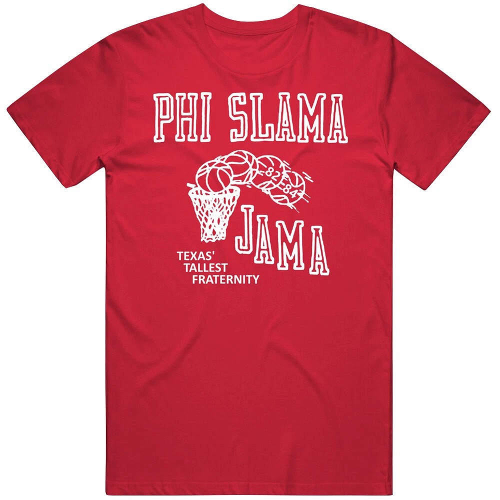 Phi Slama Jama Houston College Basketball 1980s Vintage Style Red Tee TRENDING