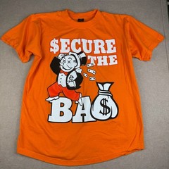 ICEOUT Secure The Bag Shirt Mens L Orange Funny Money Graphic Statement Tee