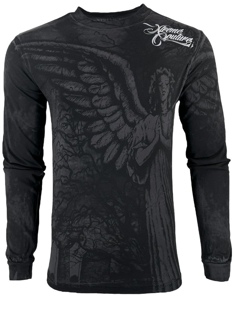 Xtreme Couture By Affliction Men’s Long Sleeve T-shirt Grave Angel S-4XL