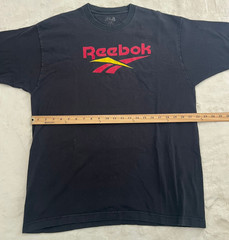 Reebok T Shirt Mens 2XL Black Red Vector Logo Short Sleeve Athletic Tee Shirt 2X
