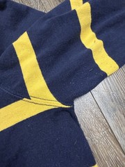 Polo Ralph Lauren Rugby Shirt Mens Large Navy Yellow Striped Pony Classic Fit