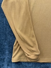 R+L Luxury Thermal Shirt Mens XL Beige Heavyweight Waffle Knit Ribbed Cuffs